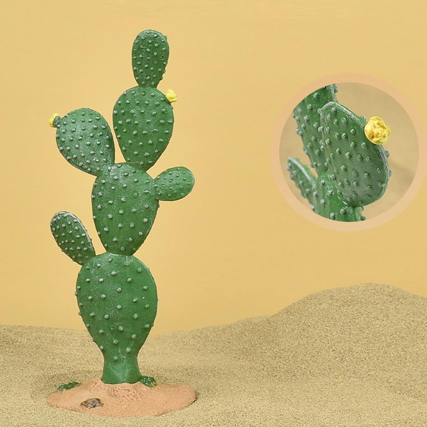 3pcs Green Simulated Cactus Artificial Sand Decoration - Decorative Fake Cactus Plant Table Decoration