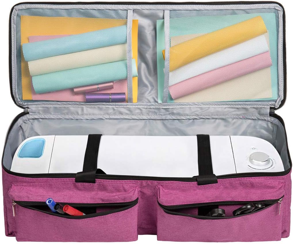 Carrying Bag Compatible with Cricut Explore Air and Maker, Waterproof Tote Bag Compatible with Cricut Explore Air and Supplies (pink, 1+1)