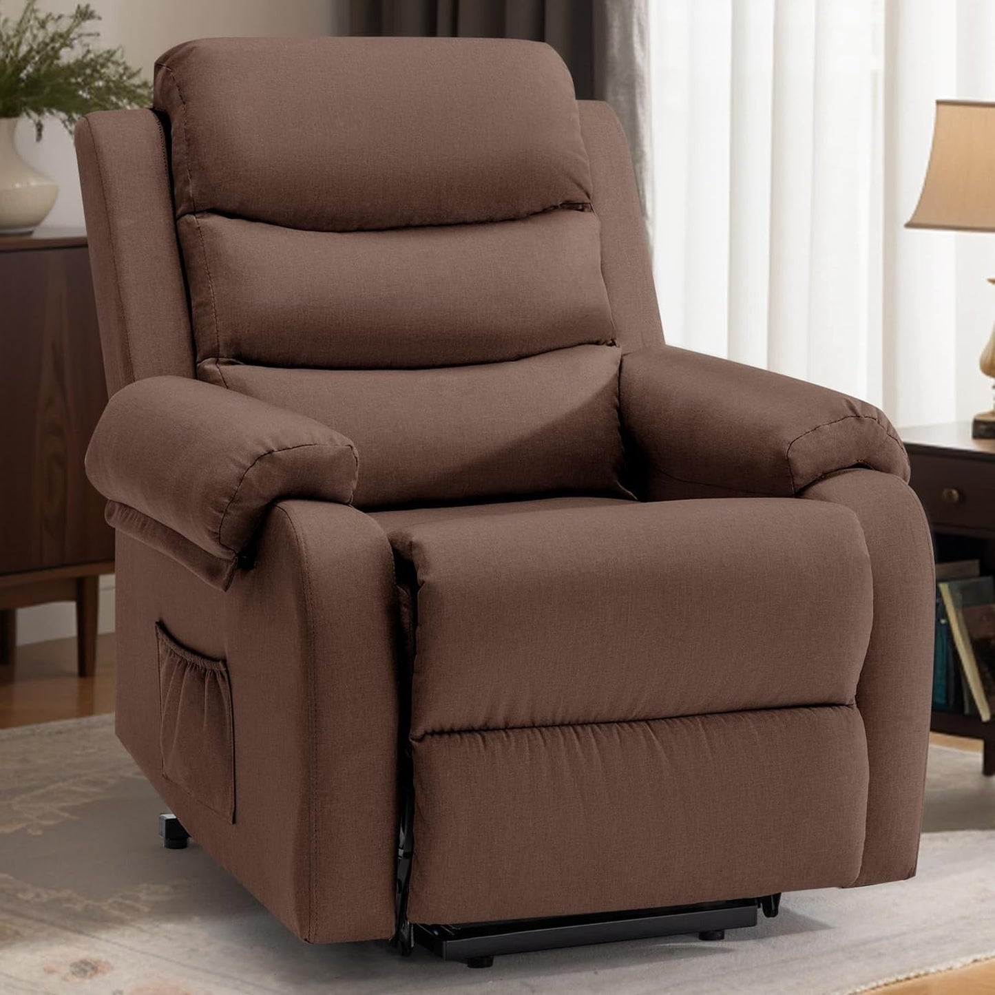 Ergonomic Memory Function Power Lift Recliner Chair for Seniors Small Electric Single Motor Lift Assist Sofa for Living and Reading Room