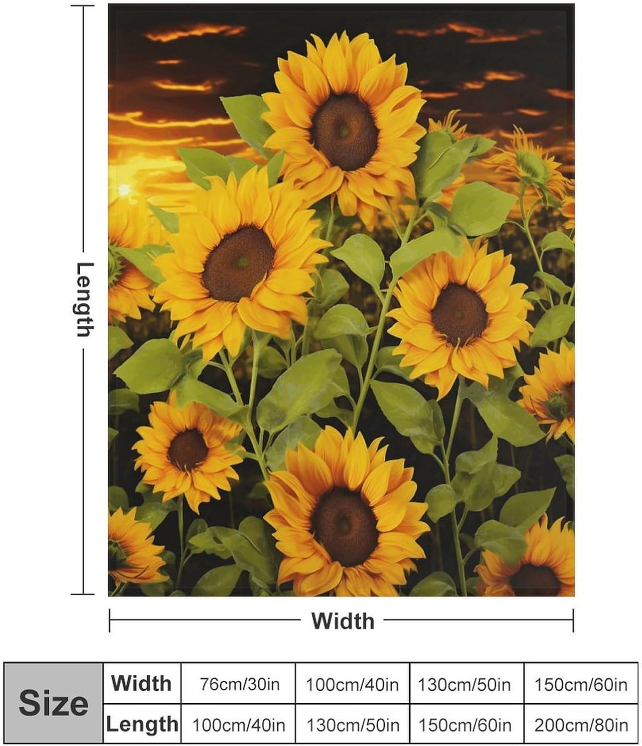 Sun Flower Throw Blanket for Couch Super Soft Warm Lightweight Throw Blankets Cozy Flannel Bed Blanket Cute Decorative Blankets for All Seasons Home Decor Gift 60"*80"（150 * 200cm）