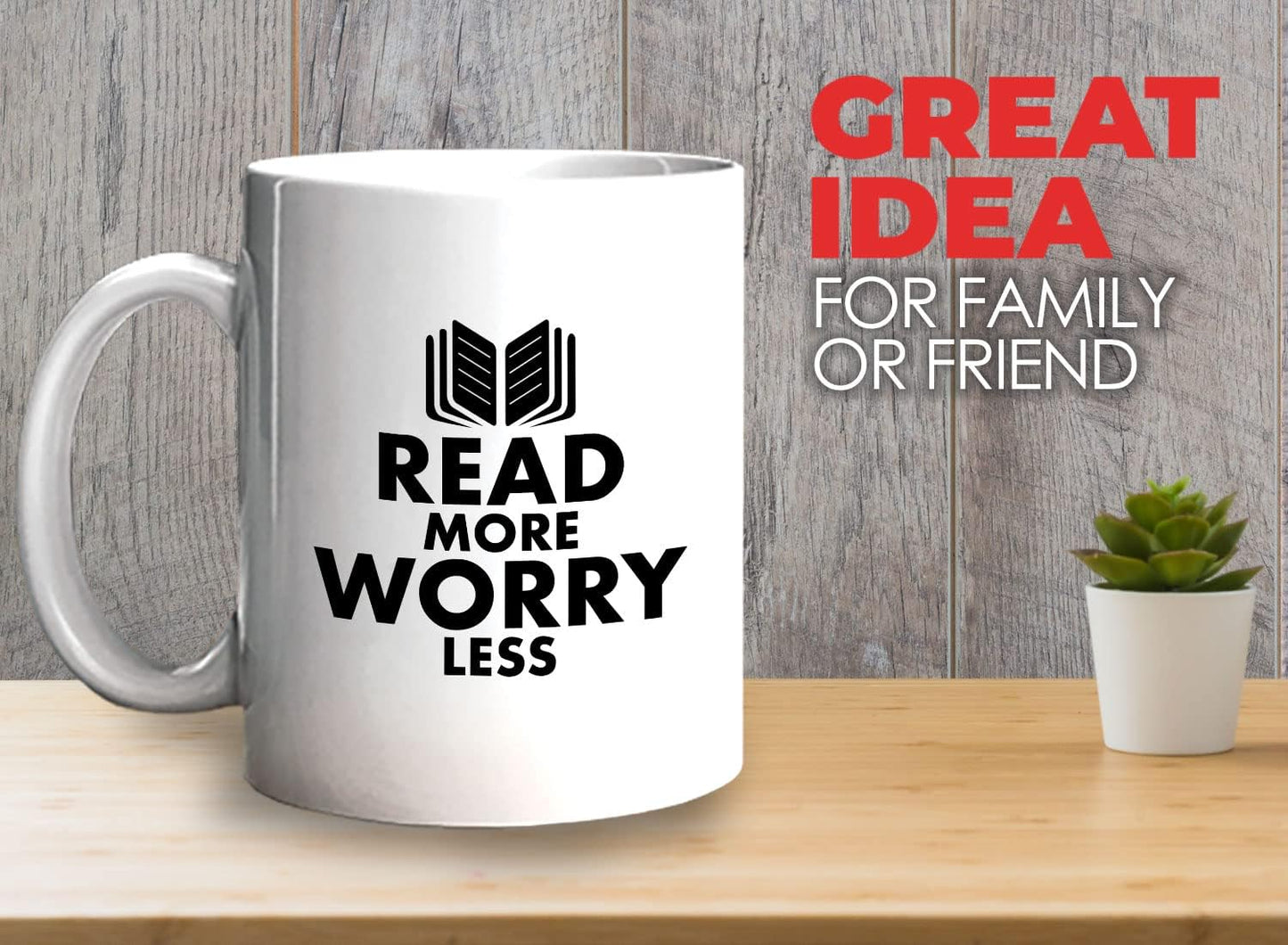 Book Lover Coffee Mug 11oz White - read more - Literary librarian Literature Bookworm Historian Public Library Curator Bibliophile Bibliolater