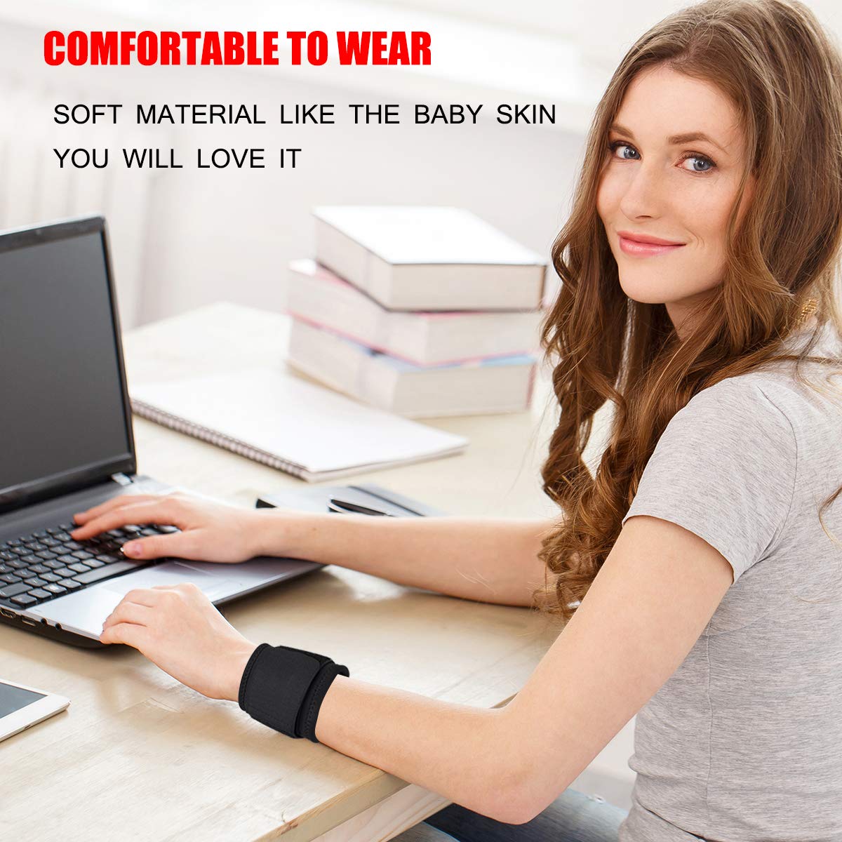 Wrist Brace Carpal Tunnel - [2 PACK New Upgrade- Material & Extended wristband] Adjustable Wrist Support for Arthritis and Tendinitis Pain Relief - Hand Wrist Wraps Compression Strap for Working Out Sport Weightlifting