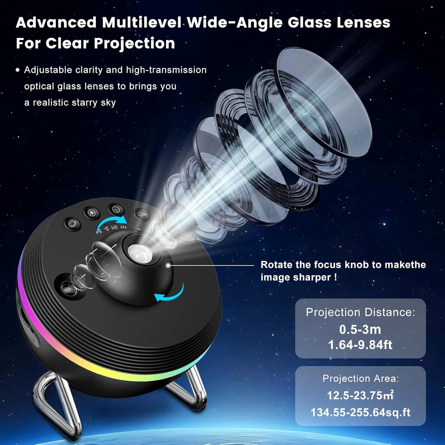 Galaxy Star Projector, 13 in 1 Planetarium Projector Space Ceiling Nebula Starry Sky Night Light with Light Strip, Dynamic Meteor Effect. Home Theater Living Room Decor for Kid Adult Gift