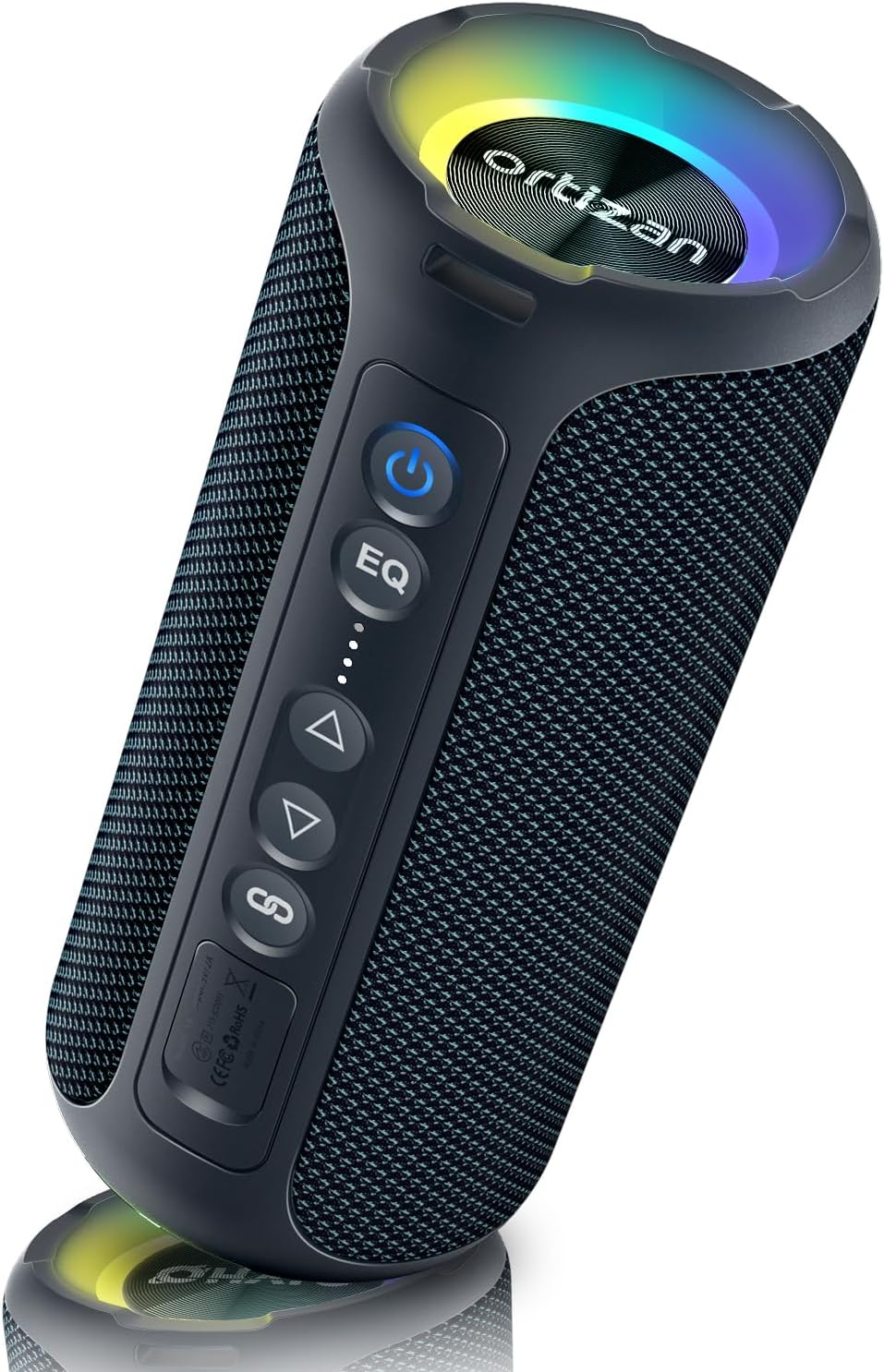 Ortizan Portable Bluetooth Speaker (2nd Gen), 40W powerful sound and deep bass, IPX7 waterproof, 30 hours of playtime, TWS for 2 speakers pairing for home, outdoor and travel - Electronics gift, Black