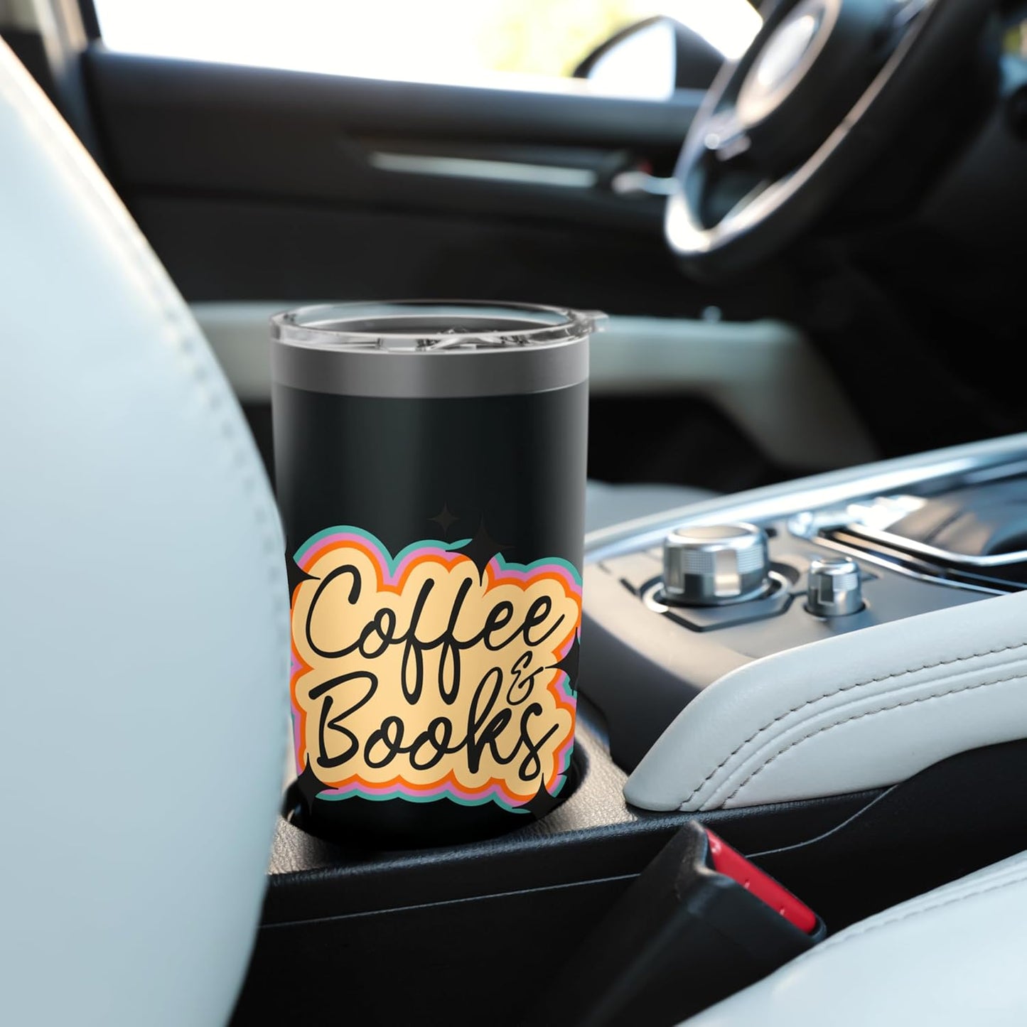 Coffee & Books Retro Aesthetic Reading Lover Design Stainless Steel Insulated Tumbler