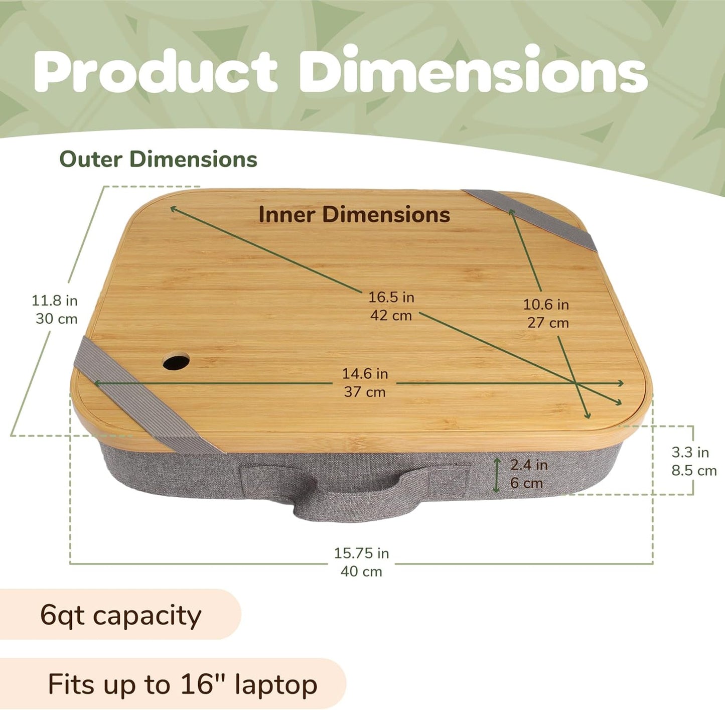 BambooMN Lap Storage Desks - Grey
