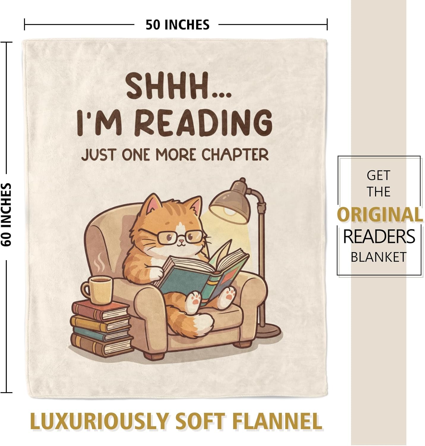 Funny Book Lovers Gifts for Women Men, Reading Blanket Gifts for Book Lovers, Reader Gift for Birthday, Reading Accessories, Bookish Bookworm Gift, Flannel Soft Throw Blanket 60"x50"
