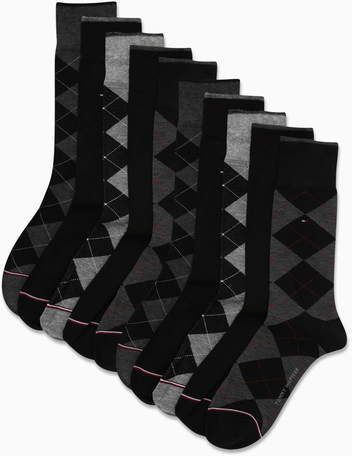 Tommy Hilfiger Men's Casual Soft Cotton Blend Crew Socks - 10 Pack