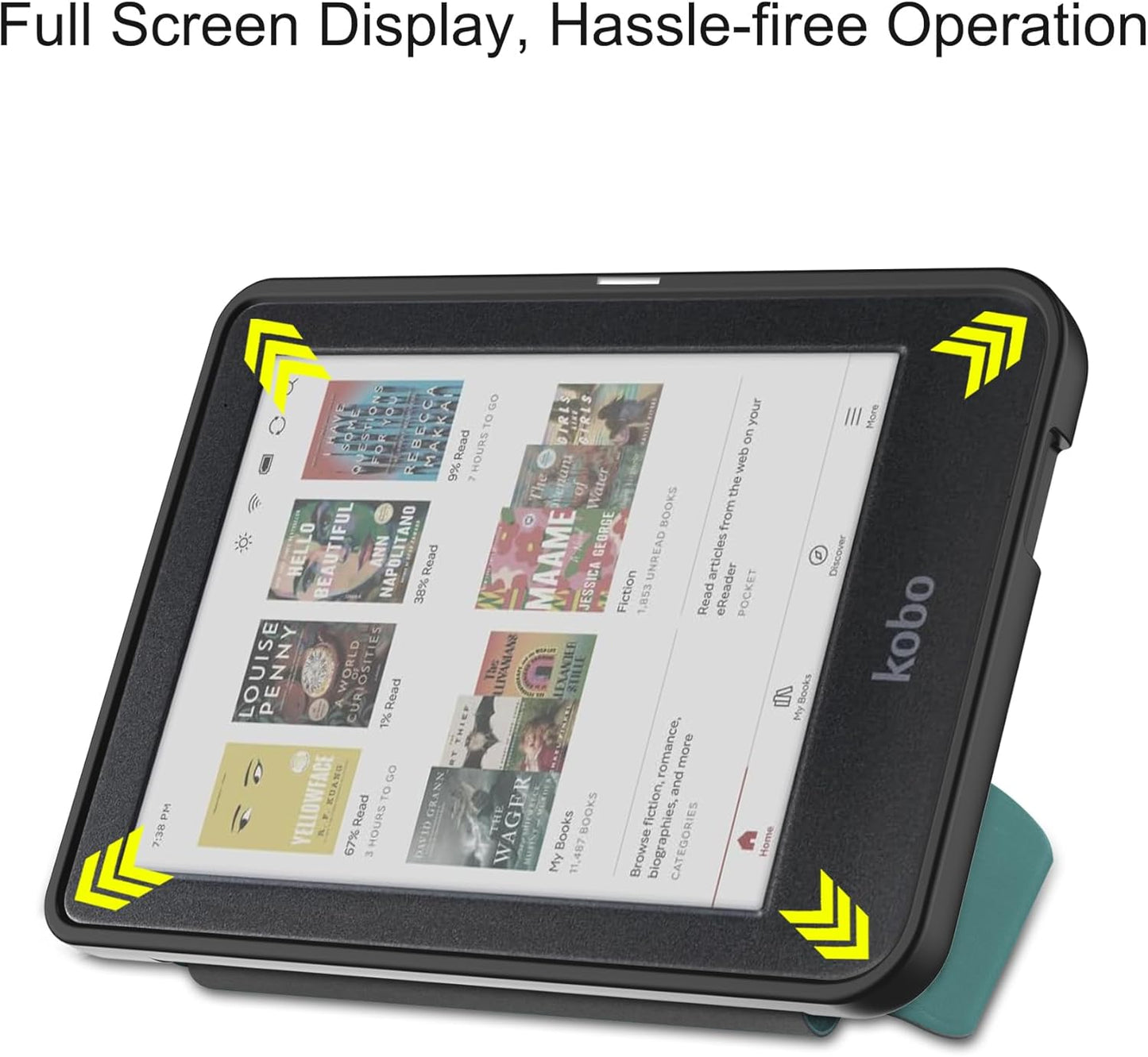 Smart Case for Kobo Clara BW, Ratesell The Thinnest and Lightest Leather Smart Origami Cover Case for for 6” Kobo Clara BW (2024) / Kobo Clara Colour (2024) / Kobo Clara 2E (2022) Blackish Green