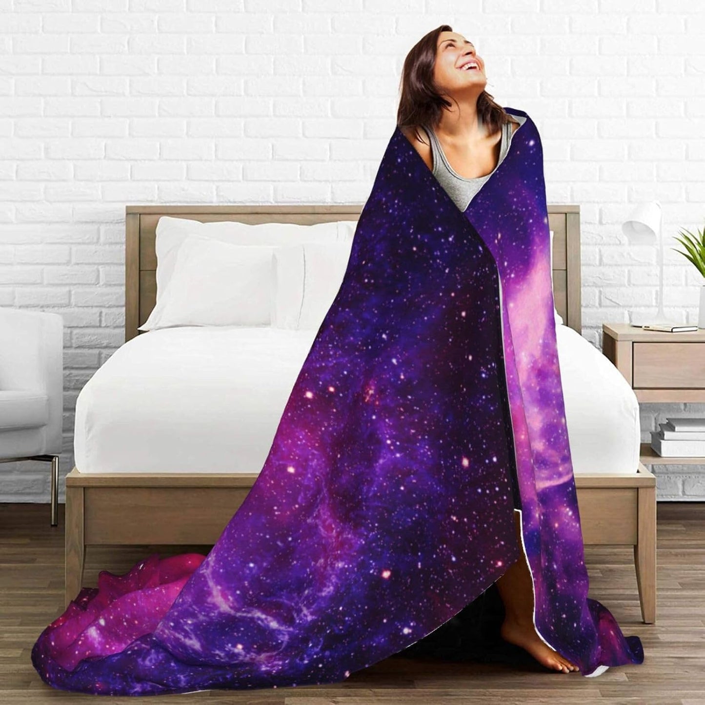 Bursting Galaxy Throw Blankets All Season Ultra Soft Warm Fleece Blanket for Home Bed Sofa Couch Chair Outdoor Travel Camping 80x60 Inch