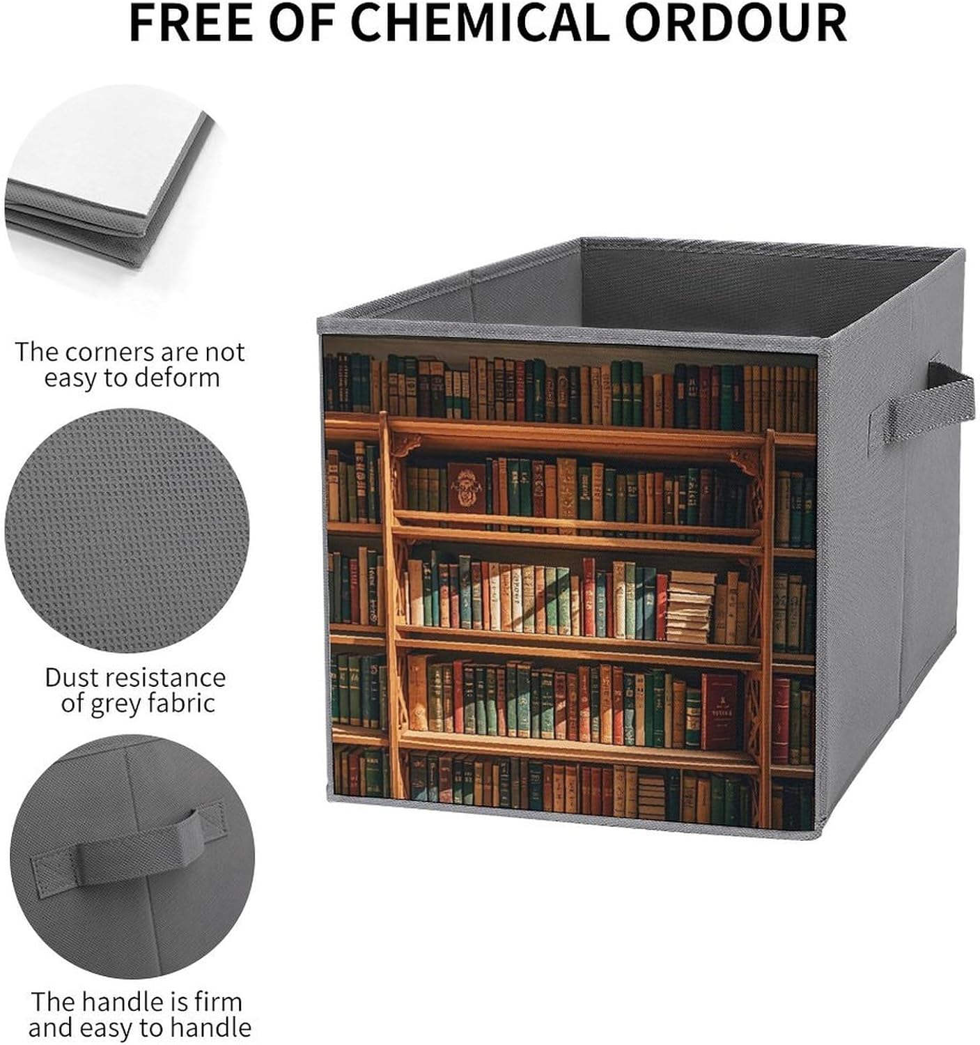 Old Bookshelf Foldable Storage Box with Handles, Durable Oxford Storage Cubes, 6PCS Collapsible Closet Organizer for Home, Shelf, Office, Travel