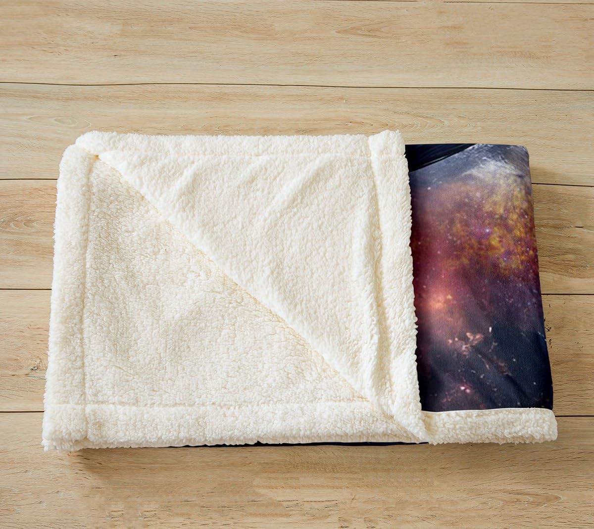 Galaxy Sherpa Blanket Black Hole Plush Blanket Chic Colorful Starry Sky Fleece Throw Blanket for Sofa Couch Bed Sci-fi Style Warm Fuzzy Blanket Ultra Soft Room Decor Throw 50"x60"