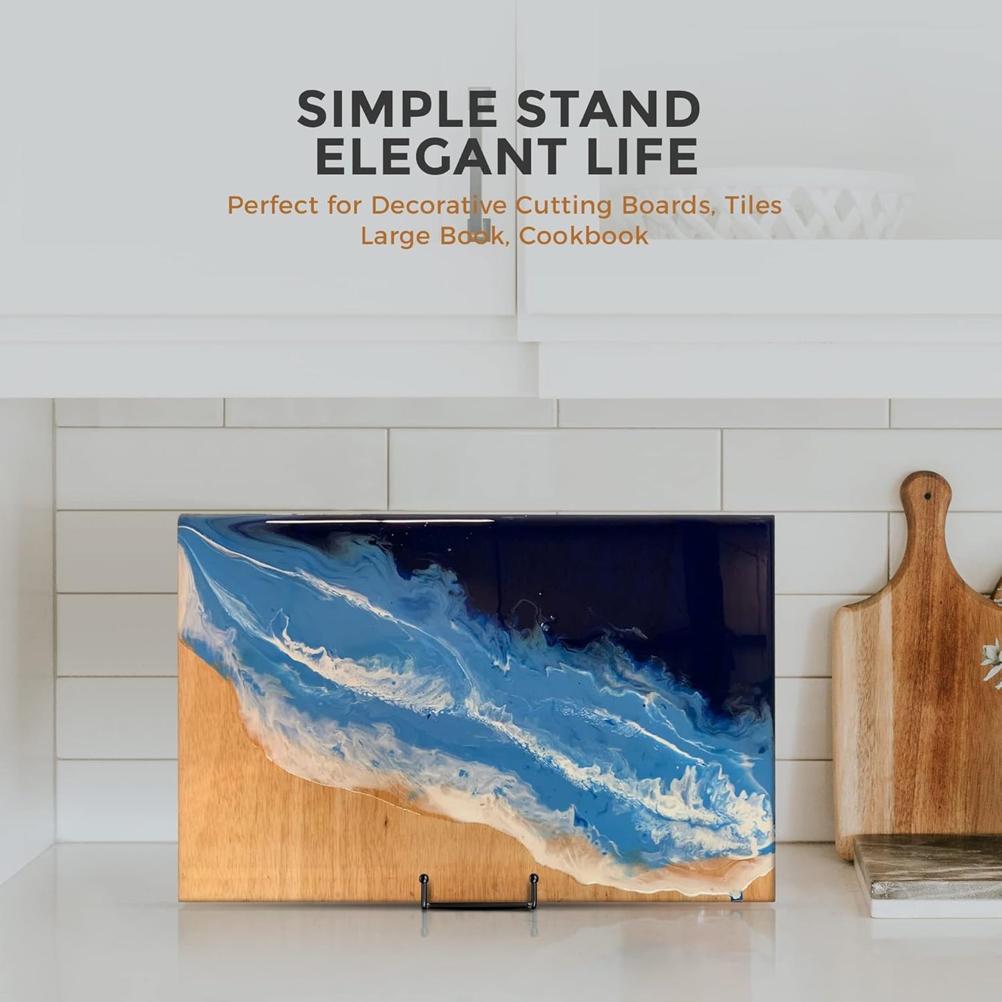 TR-LIFE 3 Pack 8 Inch Large Plate Stands for Display - Plate Holder Display Stand + Metal Frame Holder Stand for Picture, Book, Decorative Plate, Platter, Photo Easel