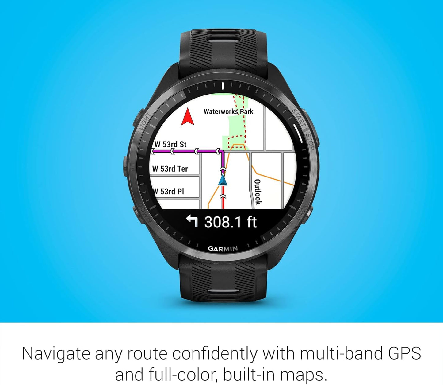 Garmin Forerunner® 965 Running Smartwatch, Colorful AMOLED Display, Training Metrics and Recovery Insights, Black and Powder Gray, 010-02809-00