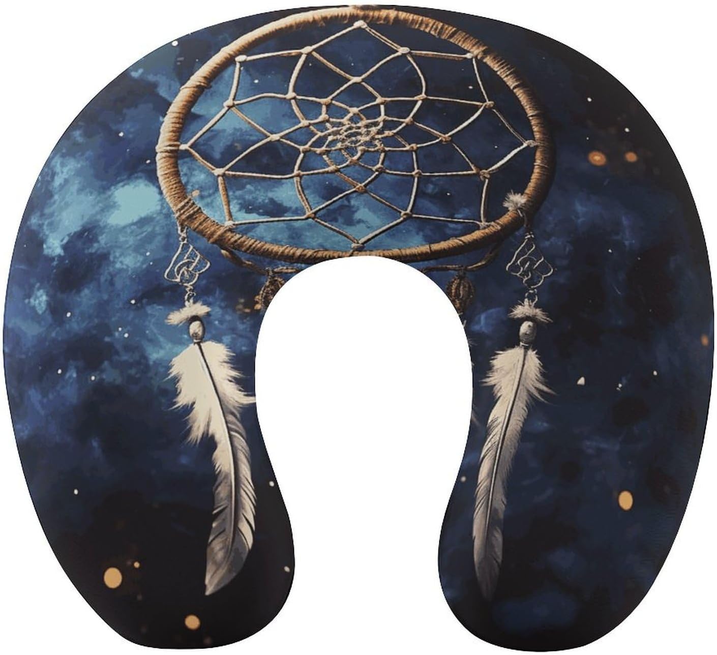 White Fantasy Dream Catcher Neck Pillow Memory Foam U Shaped Pillows Portable Pillows for Shoulder Travel Head Support Pillow with Concealed Zipper for Airplane Car Home Office