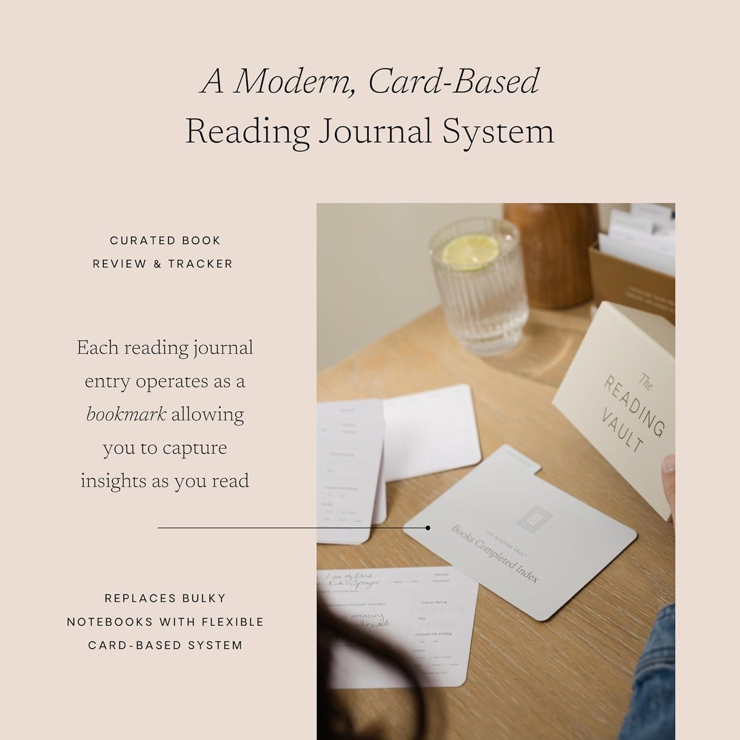 Reading Journal Bookmarks — The Reading Vault Deck. 50 Book Review Cards, Customizable Book Log. Create a Book Index. Includes Reading Challenge, Lending Library. Gift for Book Lovers & Book Clubs