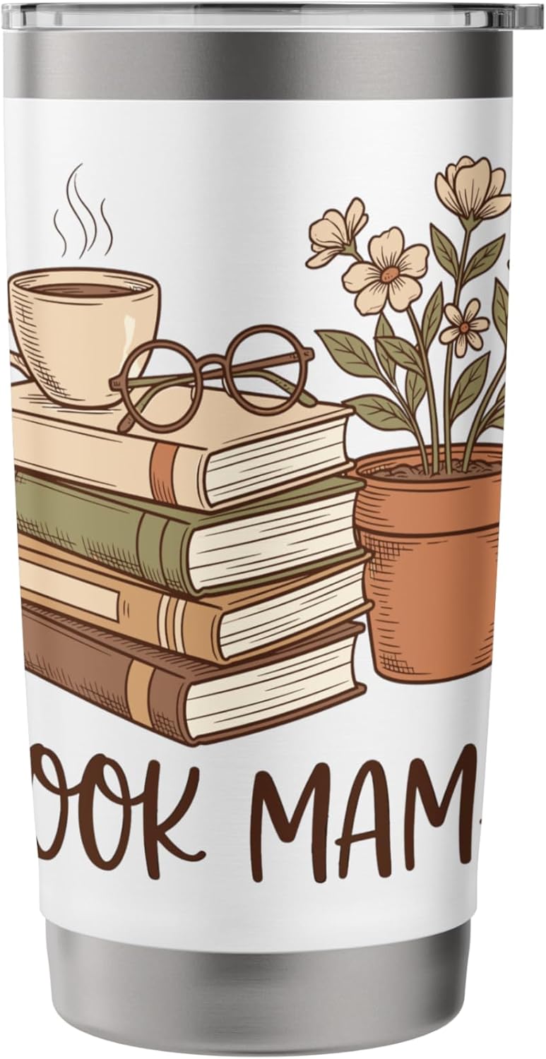 Book Mama Coffee Reading Library Literacy Mother Lover Stainless Steel Insulated Tumbler