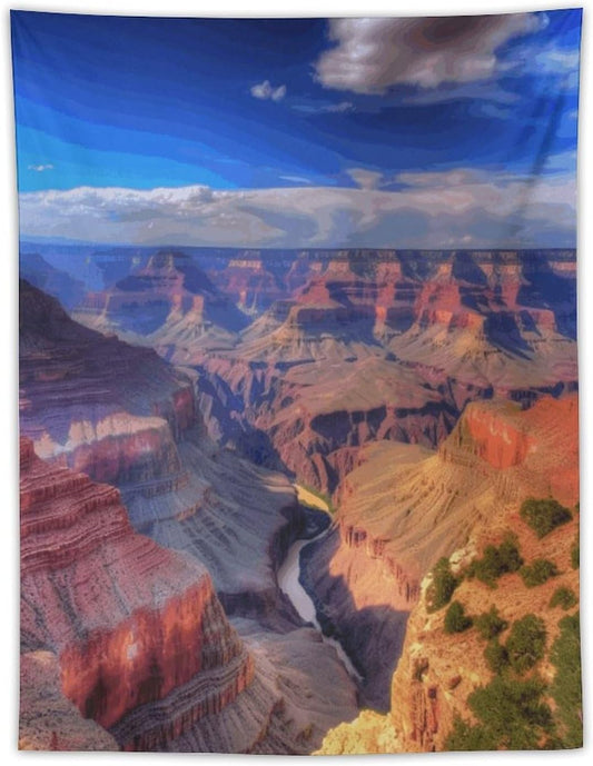 FodPand Beauty Grand Canyon Tapestry Anti-fading Wall Tapestry with Installation Kit Backdrop Banner Multipurpose Aesthetic Tapestries Boho Wall Art Hanging Decorative Blanket 30"x40"