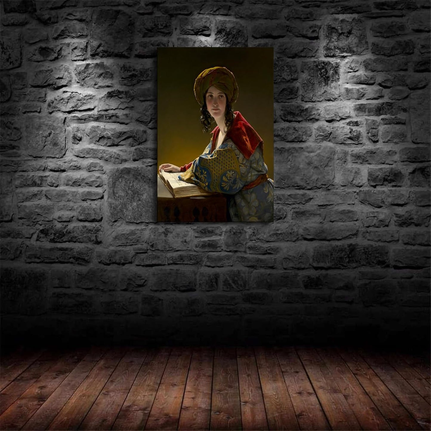 Friedrich Von Amerling,The Young Eastern Woman,Reading A Poster Canvas Pictures Print Wall Art for Living Room Bedroom Bathroom Preppy Dorm Home Decor (12x18inch Unframed)