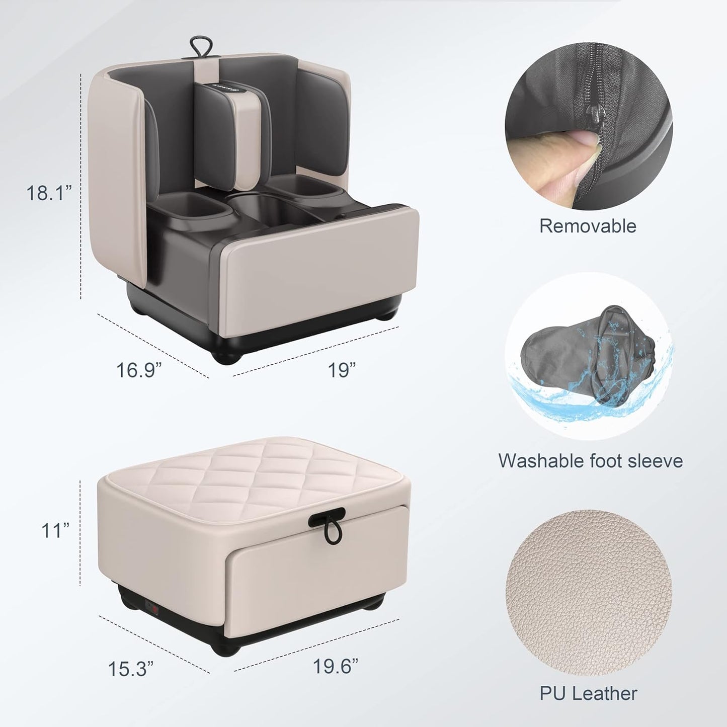 COMFIER 2-in-1 Shiatsu Foot Massager&Foot Rest,Foot and Calf Massager with APP Control,Heated Feet Massager for Foot Pain Relief,Gifts for Men Women
