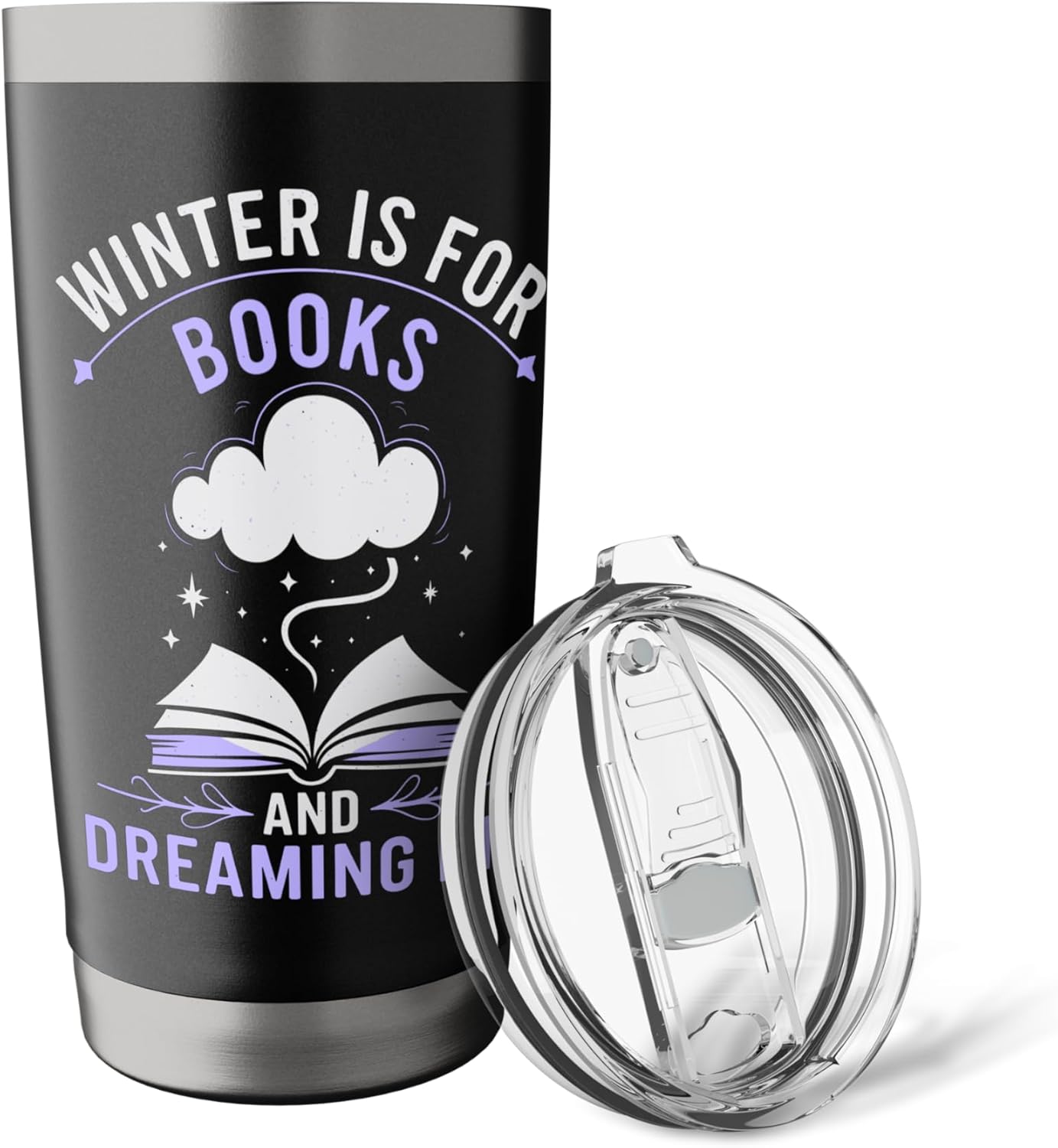 Reading All Winter Cozy Book Lover and Literary Escape Stainless Steel Insulated Tumbler
