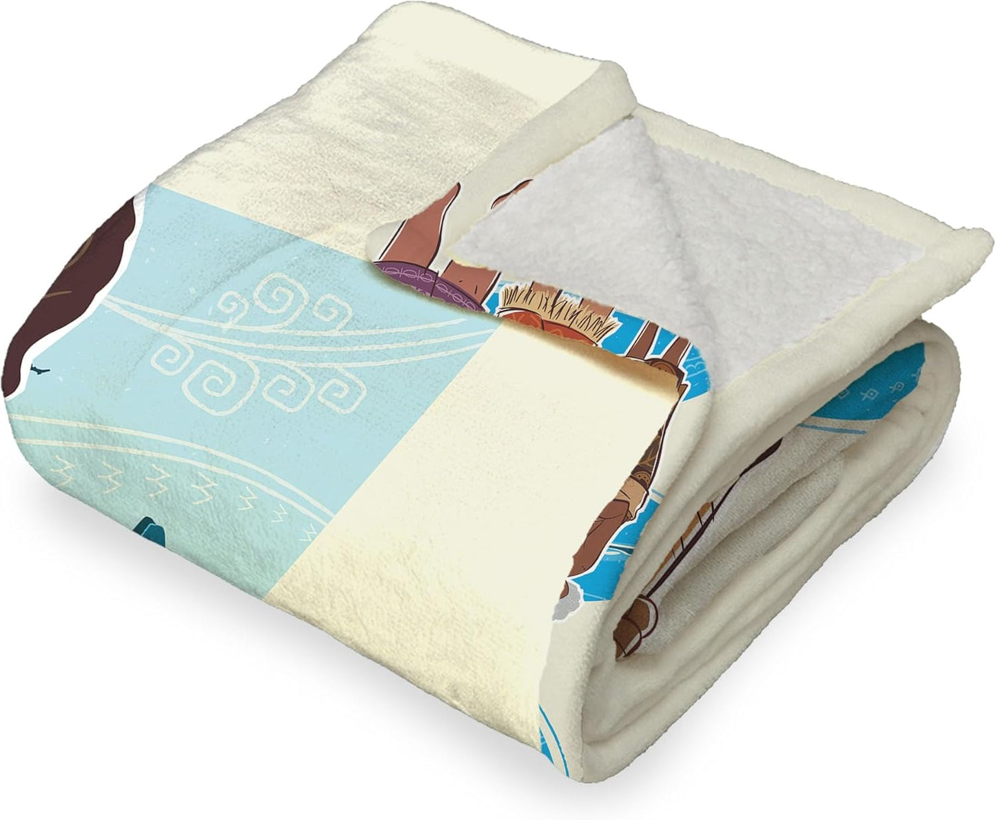 Disney Moana 2, Moana and Friends, Silk Touch Sherpa Throw Blanket, 50 x 60 Inches