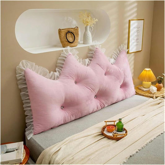 Headboard Pillow Queen/Twin/King, Bed Headboard Backrest Cushion, Wedge-Shaped Reading Support Pillow with Velvet Cloth Cover Removable and Washable