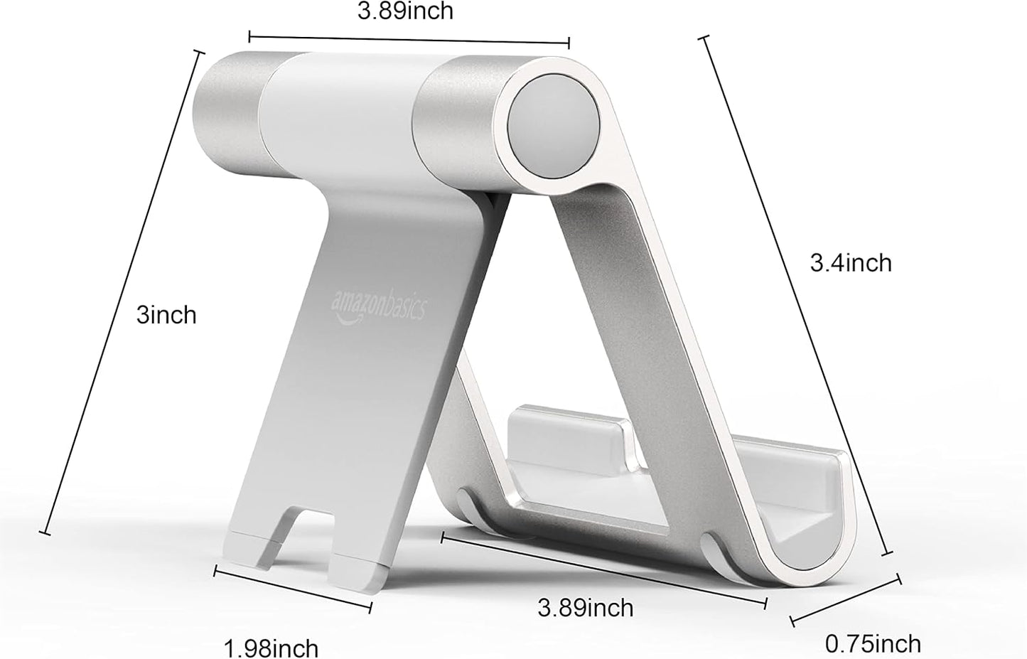 AmazonBasics L6LSH001-CS-R Multi-Angle Portable Stand for Tablets, E-readers and Phones - Silver