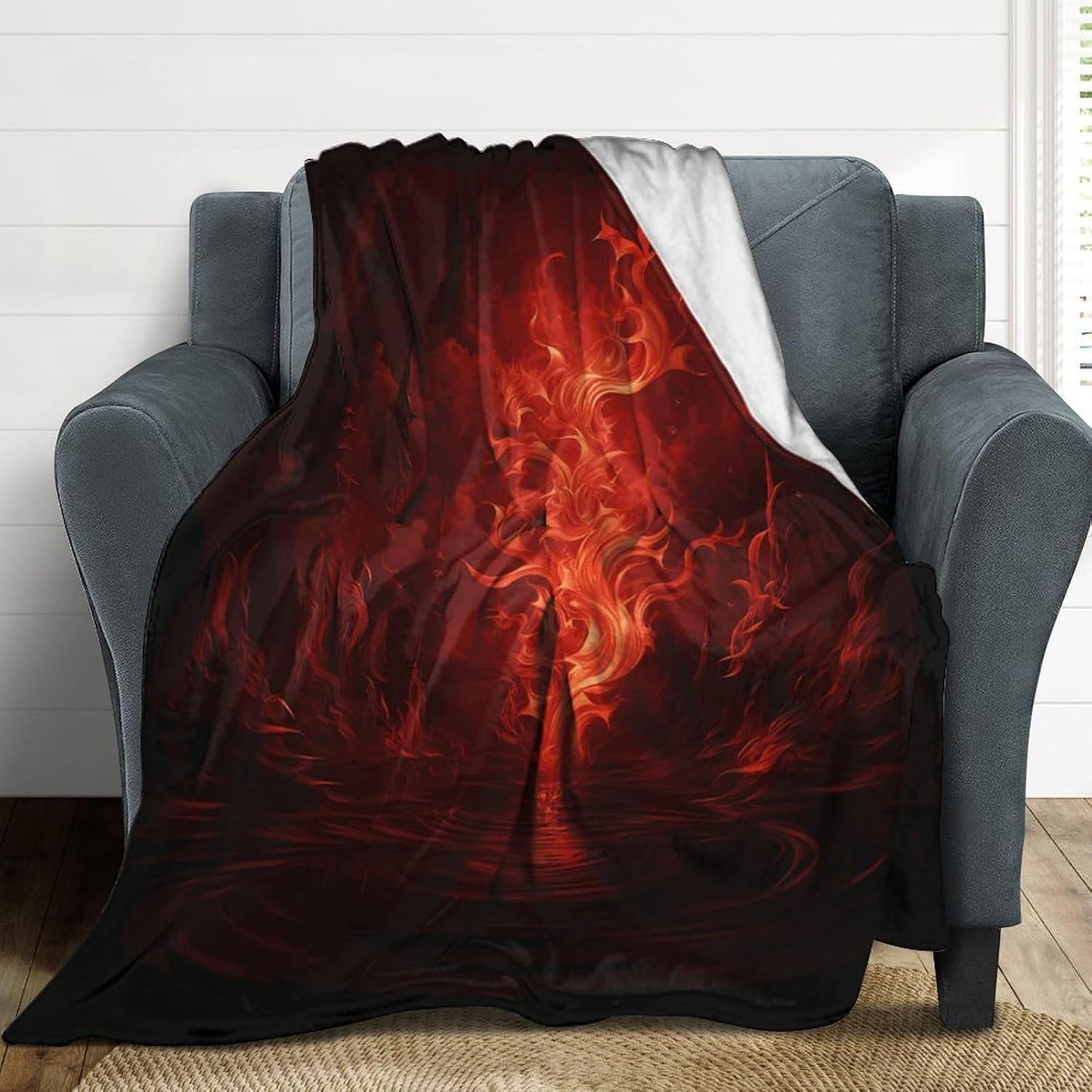 Red Flame Blanket Super Soft Lightweight Throw Blanket Cute Cozy Warm Bed Blanket Decorative Fuzzy Blanket All-Season Home Decor Gift for Sofa Couch Living Room 50"*60"（130 * 150cm）