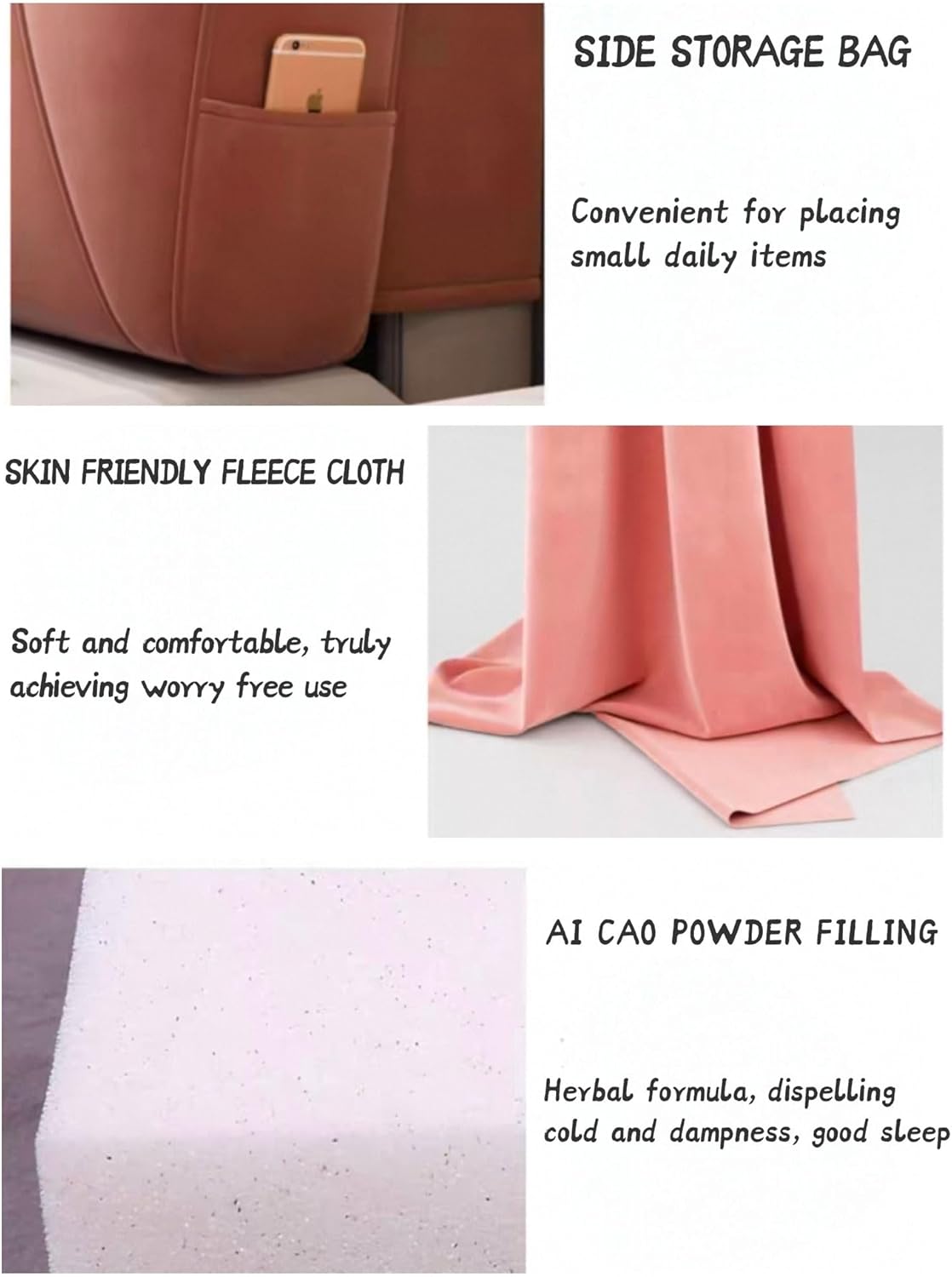 Headboard Cushion Reading Pillow Wall Mounted Headboard Upholstered Home Dorm Day Bed Backrest Wedge Bolster Neck Lumbar Support Cushion(Size:200cm/79in,Color:Pink1)