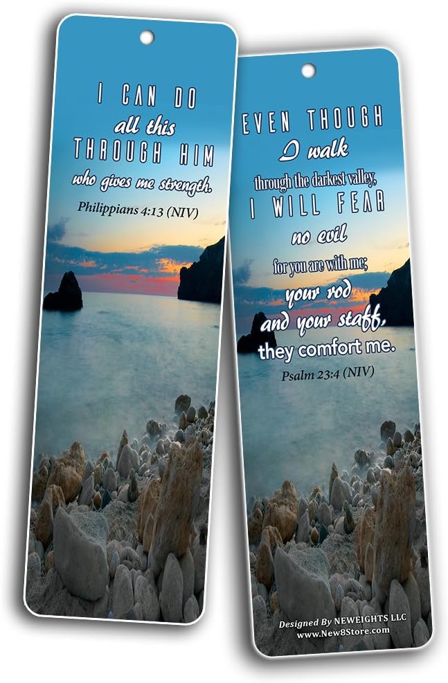 NewEights Bible Verses Bookmarks (60-Pack) – Daily Motivational Card Set – Collection Set Book – Ideal Giveaway for Church Members