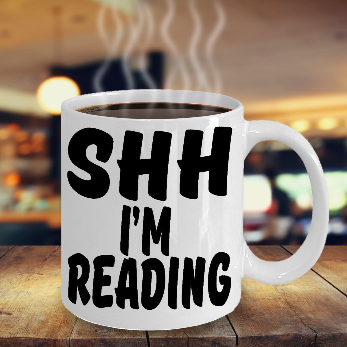 SHH I'M READING MUG ~ Book lover -I love hot girls - Book lover gift -reading quote - funny love to read - mug if you can read this - librarian gifts White coffee Tea Cup 11 Oz