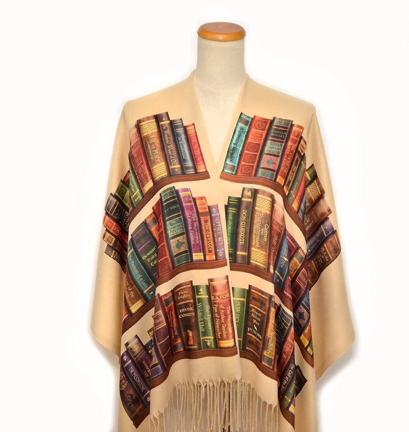 Universal Zone Bookshelf Scarf. Literary Shawl with the famous books' titles, Bookish Gift, Literary Gift, Book Lover Scarf, Librarian gift.
