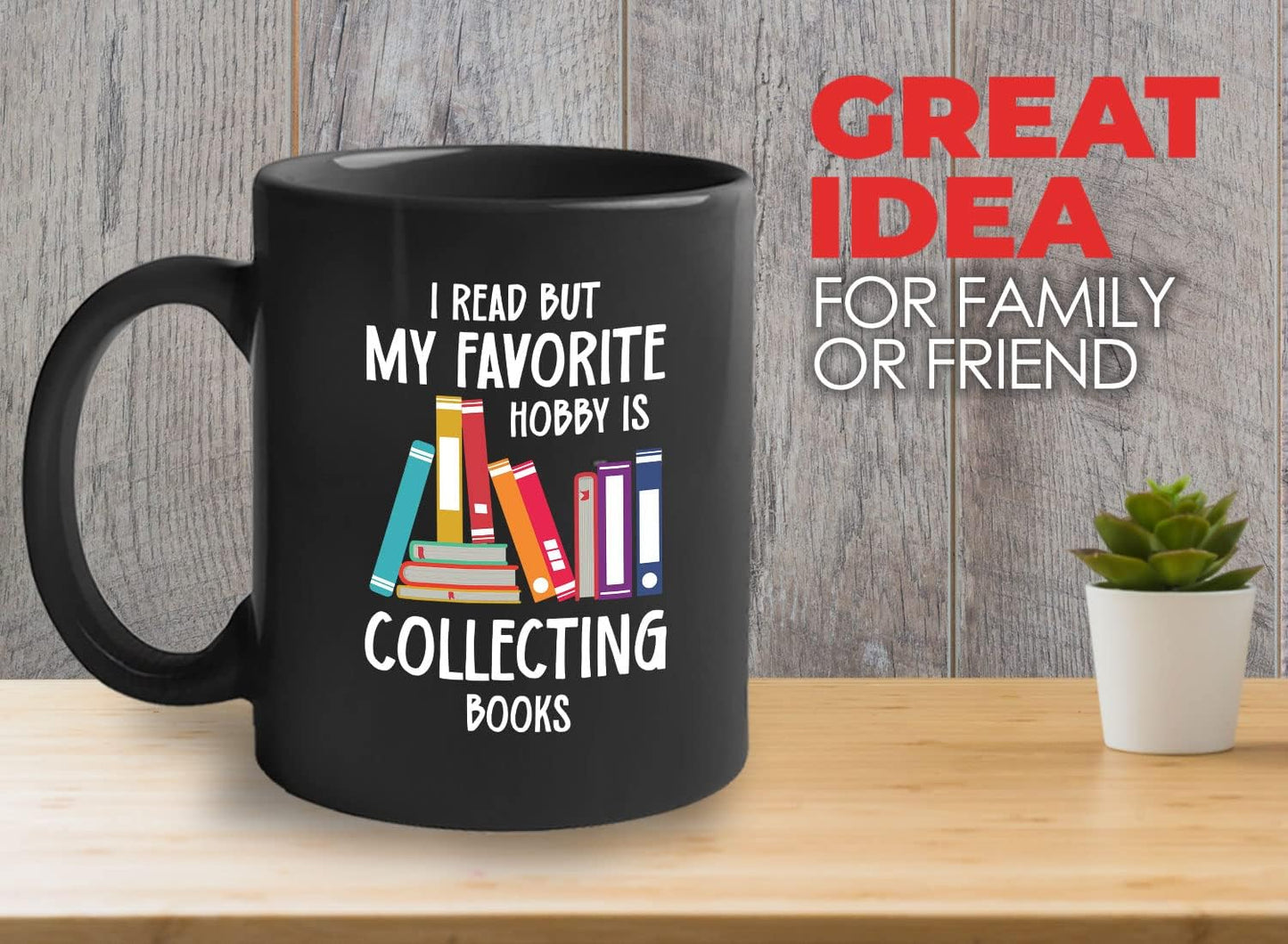 Bubble Hugs Book Lover Coffee Mug 11oz Black - Favorite Hobby Collecting Books - Reading Book Collector Reader Stack of Books Lover Bookish Novelist Librarian Writer