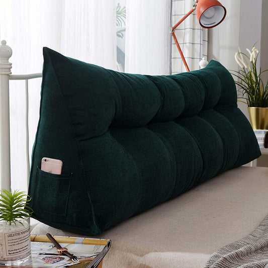 Adjustable Headboard Pillow for Day Beds & Sofas, Lumbar Support Backrest Cushion, Stylish Positioning Pillow for Comfort & Home Decor (Green 180x45x23cm)