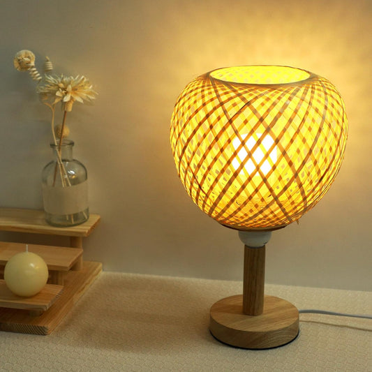 Bamboo Woven Lampshade Handmade Rattan Ceiling Pendant Light Cover Soft Lighting for Living Room Dining Bedroom Decoration