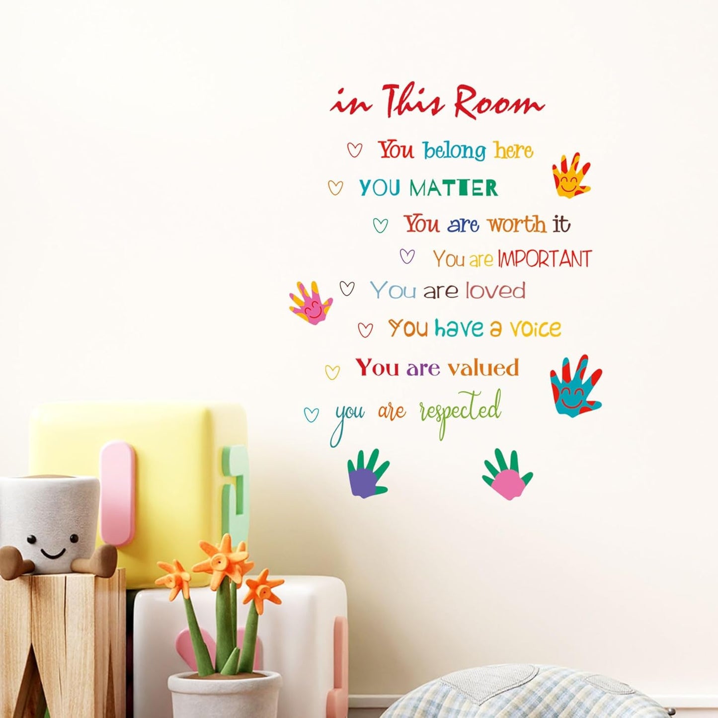 ColorfuI Inspirational Wall Decals Positive Saying in This Room Quotes Wall Stickers Coloful Peel and Stick Wall Decals for Bedroom Nursery Playroom Daycare School Classroom Decor