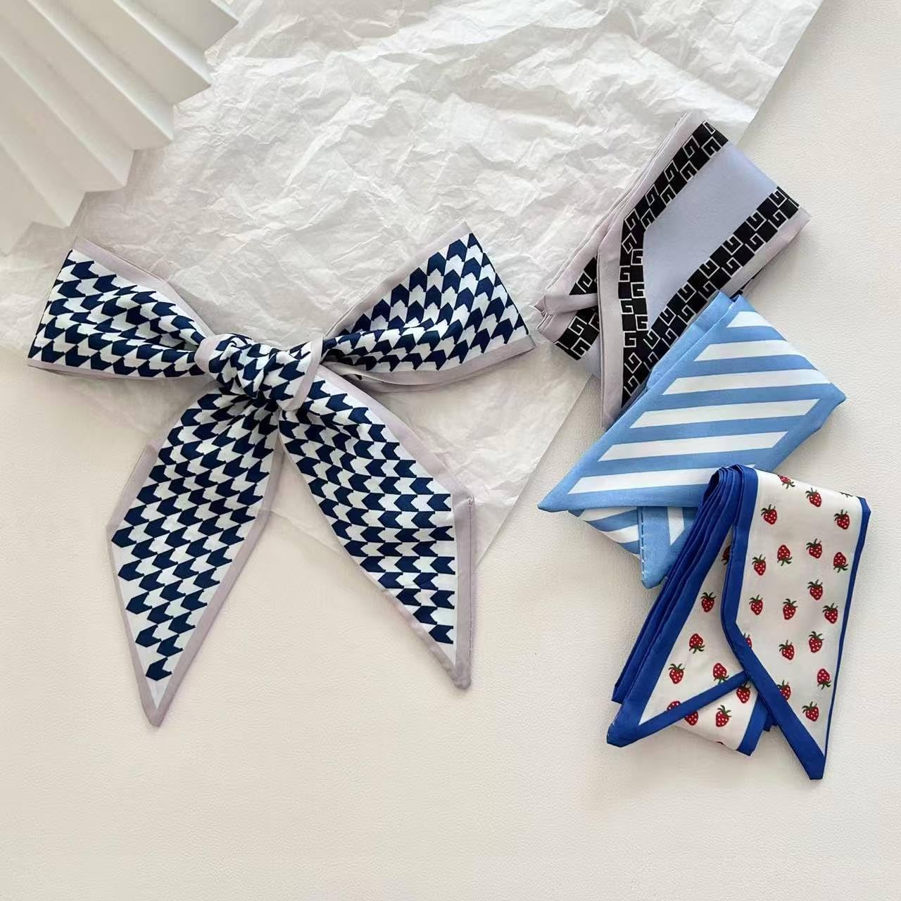 24PCS Fashion Scarves for Women Multifunctional Neck Scarves Purse Scarf Headbands for Bags Hair Accessories