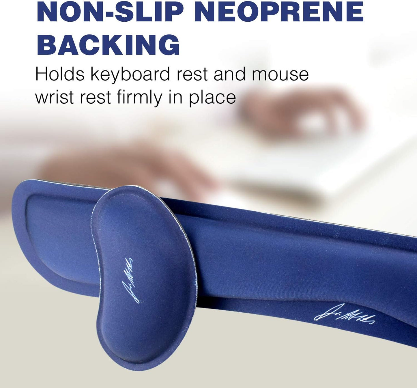 Doctor Developed Ergonomic Wrist Rest for Mouse & Keyboard and Perfect for Good Wrist Health, Posture & Joint Conditions by Dr Arthritis - Blue