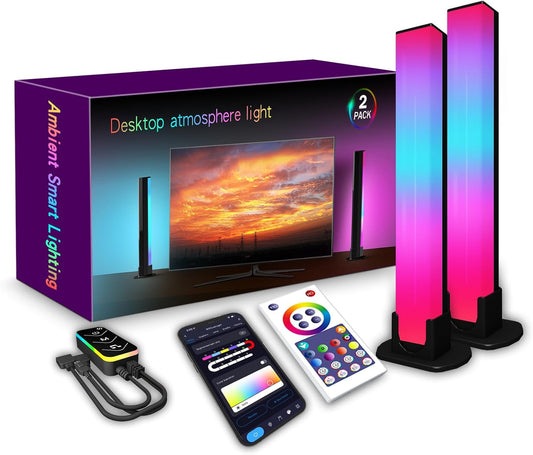 RGB Light Bar WiFi TV Backlight, Multicolor LED Game Light with App Control, Dimmable Color Changing Desktop Atmosphere Lamp for Home Office Bedroom Gaming Room