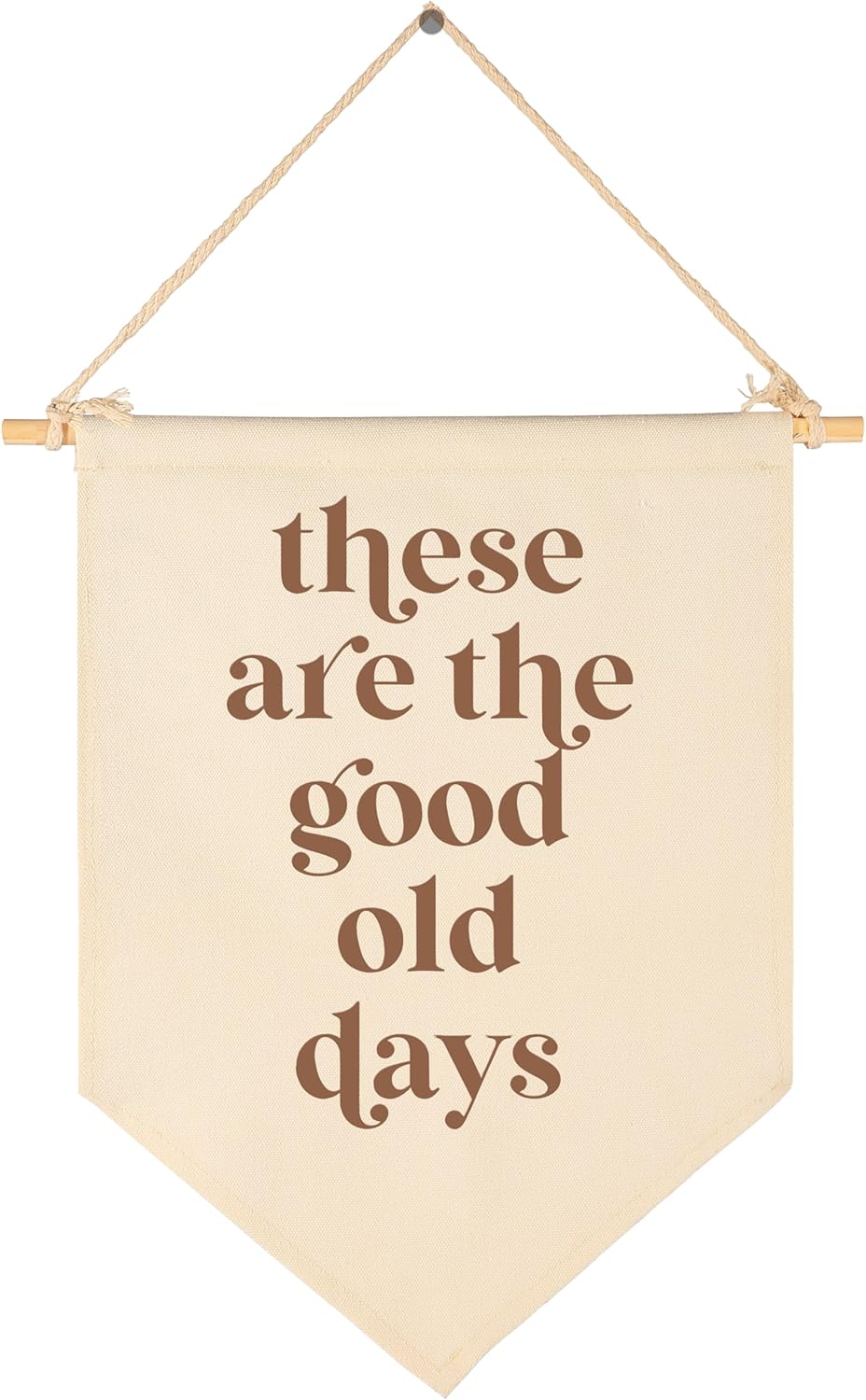 These Are The Good Old Days-Hanging Canvas Sign Banner Wall Decor,Nostalgic Inspirational Quote Poster-Hanging Pennant Flag Prints,Positive Home Pennant Wall Decor-15.6"x11"