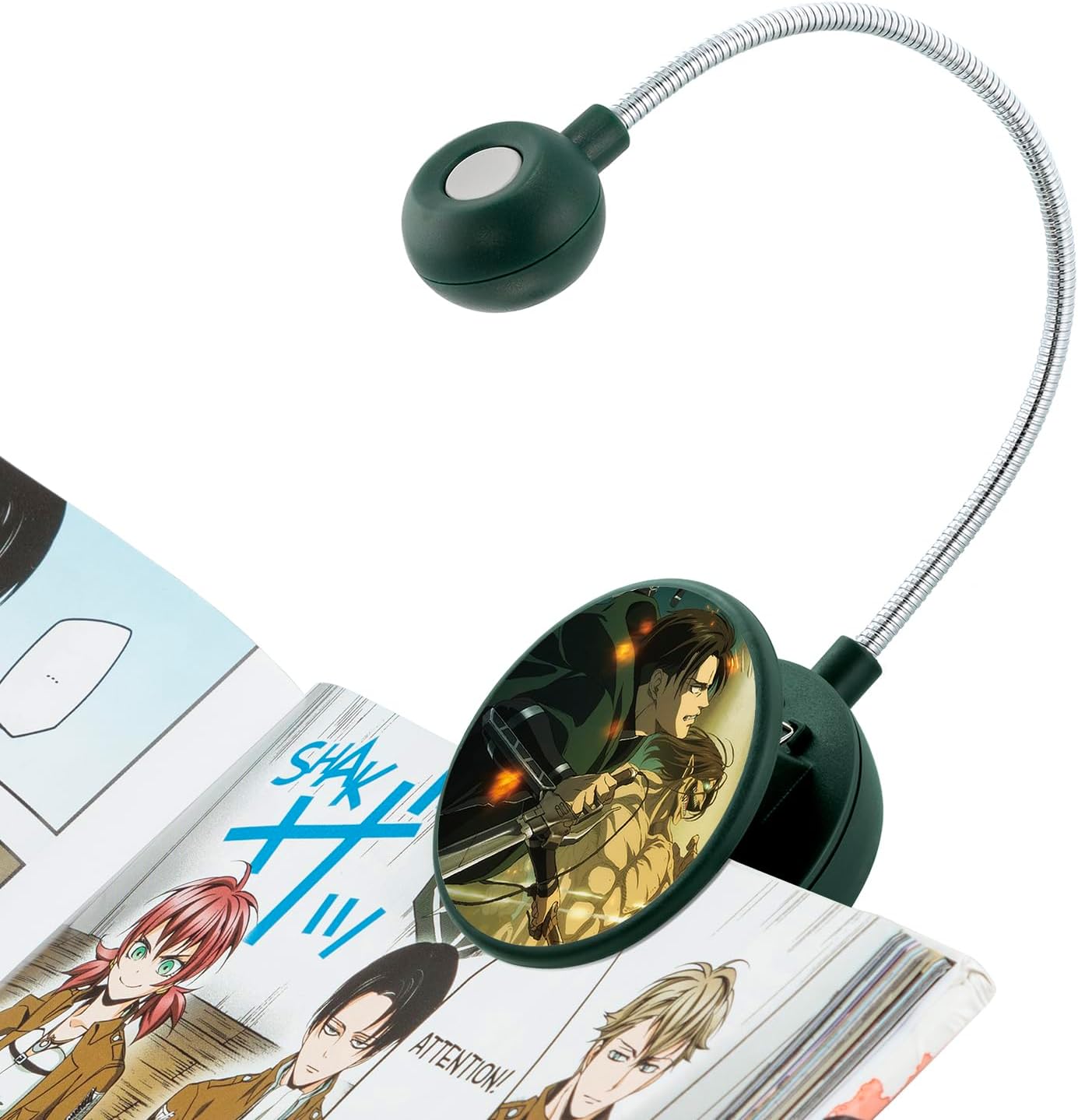 WITHit Clip On Book Light – Dimmable LED Reading Light for Books and eBooks, Reduced Glare, Portable, Cute Bookmark Light for Kids & Adults, Batteries Included (Levi, Attack on Titan)