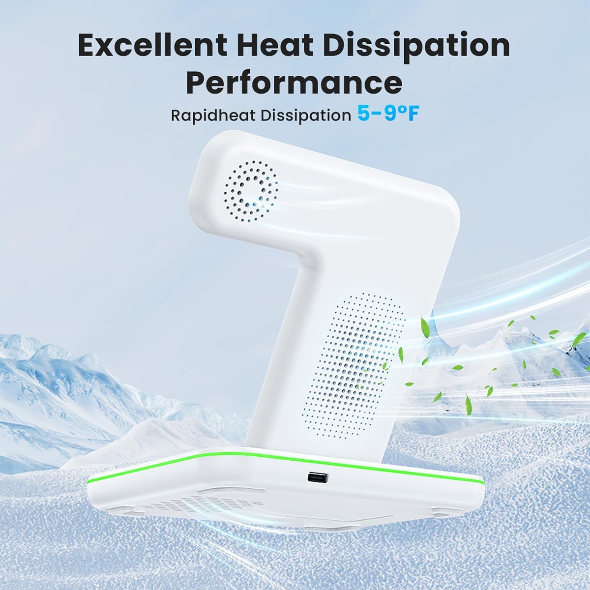 WAITIEE Wireless Charger 3 in 1, 15W Fast Charging Station for Apple Watch 10/9/8/Ultra 2/Ultra/SE/7/6/5/4/3/2, for AirPods 4/3/2/Pro for iPhone 16/15/14/13 /Plus/Pro/Pro Max/12/11(White)