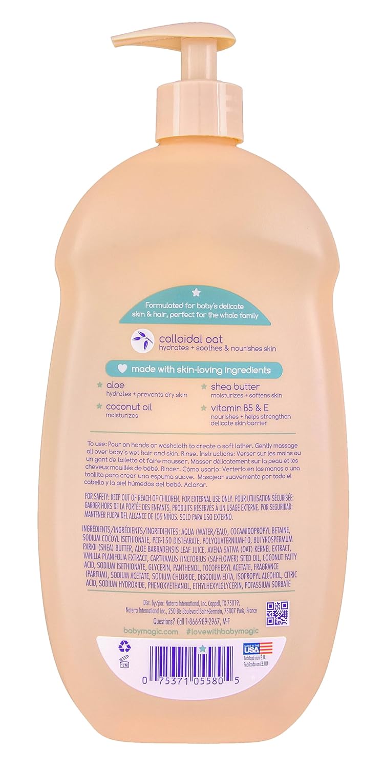 Baby Magic Soothing Hair & Body Wash, Vanilla & Oat, 30 Fl Oz
