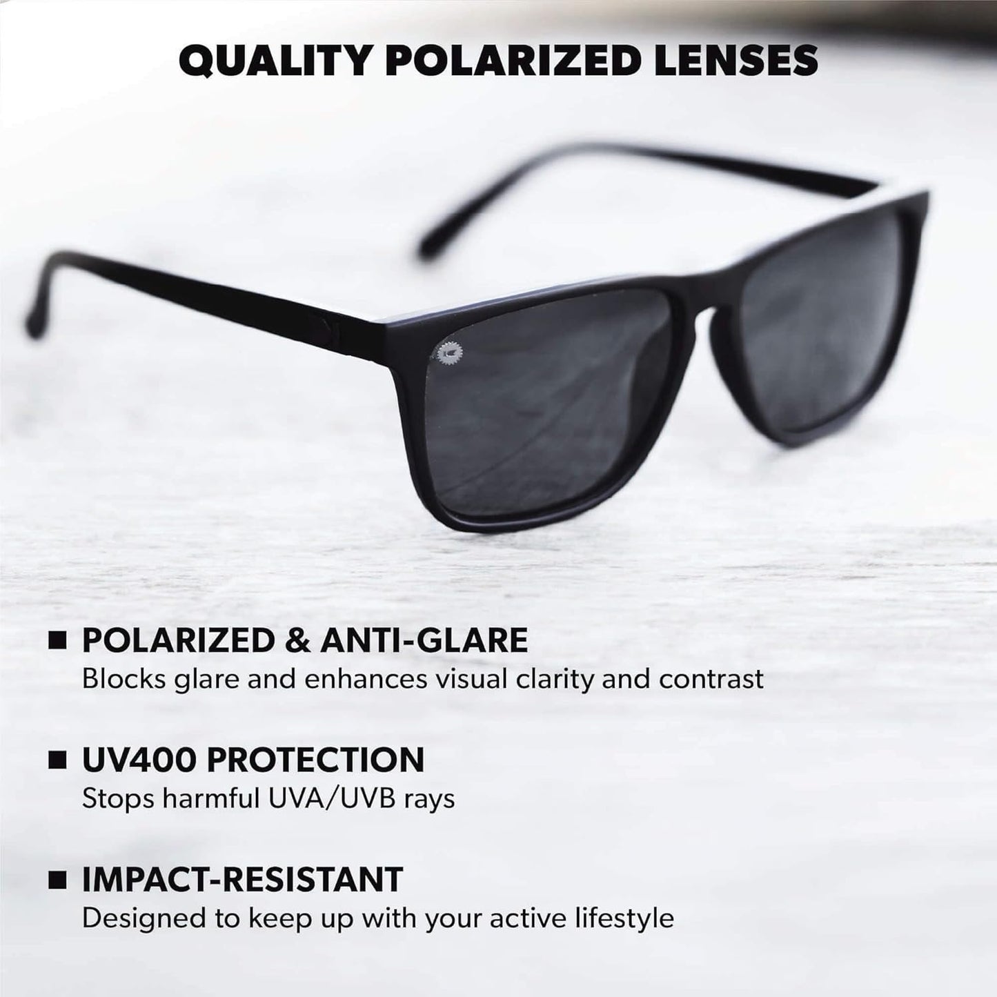 Knockaround Fast Lanes Polarized Lightweight Sunglasses for Men & Women - UV400 Protection