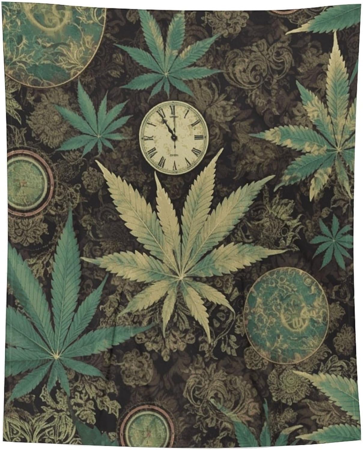 Flannel Fleece Throw Blanket, Soft Cozy Fuzzy A Puff in Time Weed Marijuana Blankets for Women Men, Lightweight Plush Warm, Machine Washable Bed Blankets for Couch Sofa Chair Office All Season 60x80