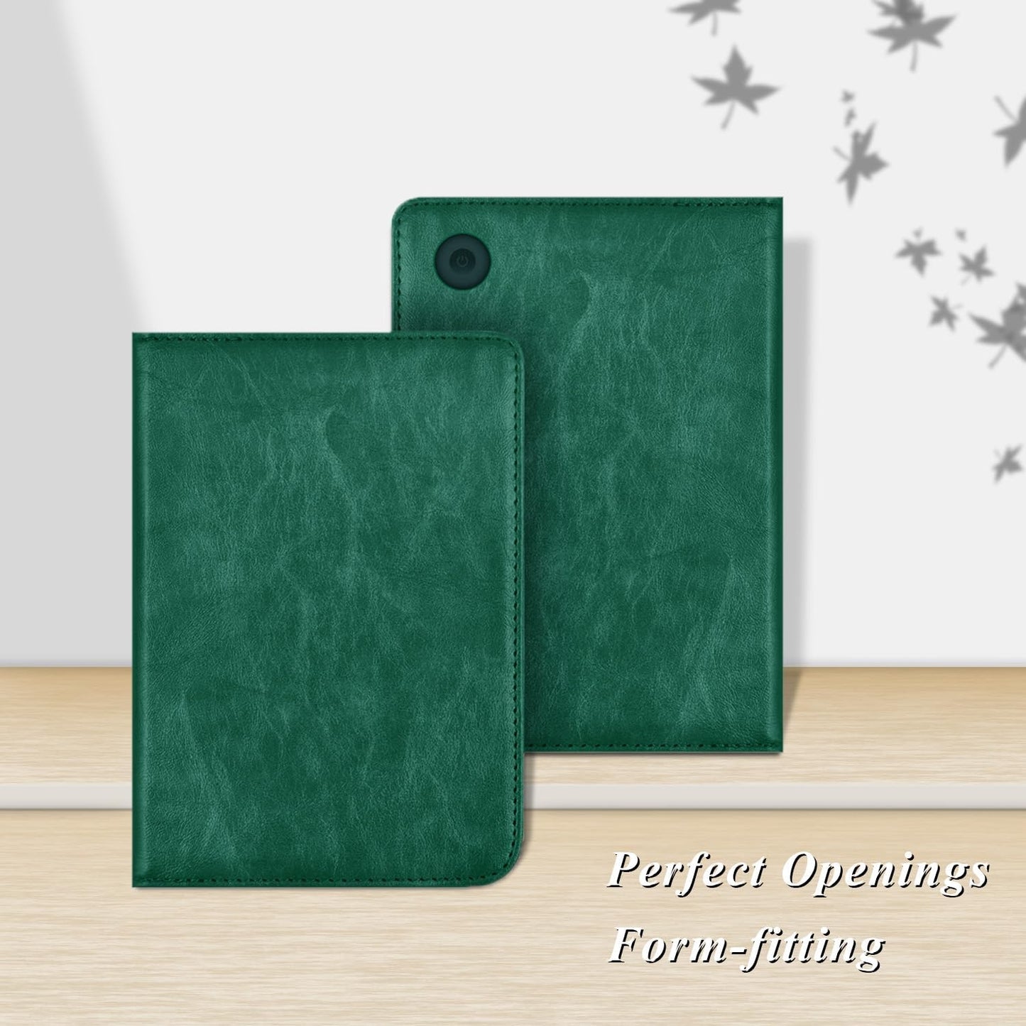 Stand Case for 6" Kobo Clara Colour/Clara BW (2024)/Clara 2E (2022)/Tolino Shine Color/Shine 5/Shine 4,Durable PU Leather Cover with Auto Sleep Wake, Card Slot, Hand Strap Feature,Midnight Green
