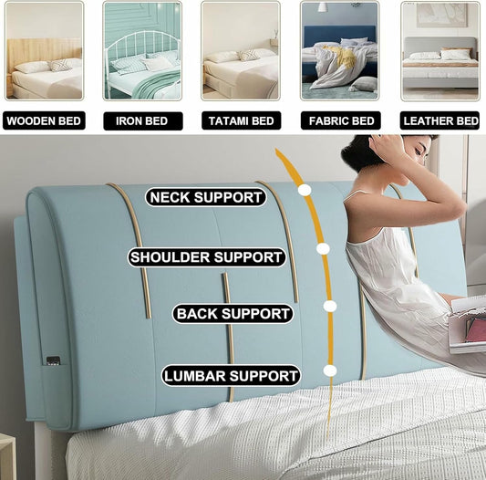 Pink,Straps/53x23x4In,Headboard Cushion Wall Pillow Full Bed Backrest,Wedge Headboard Upholstered Reading Pillow Lumbar Support Pillow for Sofa Bed Bunk Bed