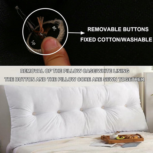 Large Headboard Wedge Bed Rest Reading Pillow Backrest Bed Positioning Support Bolster Day Bed Dorm Cushion with Removable Cover for Watching TV,Relaxing~/