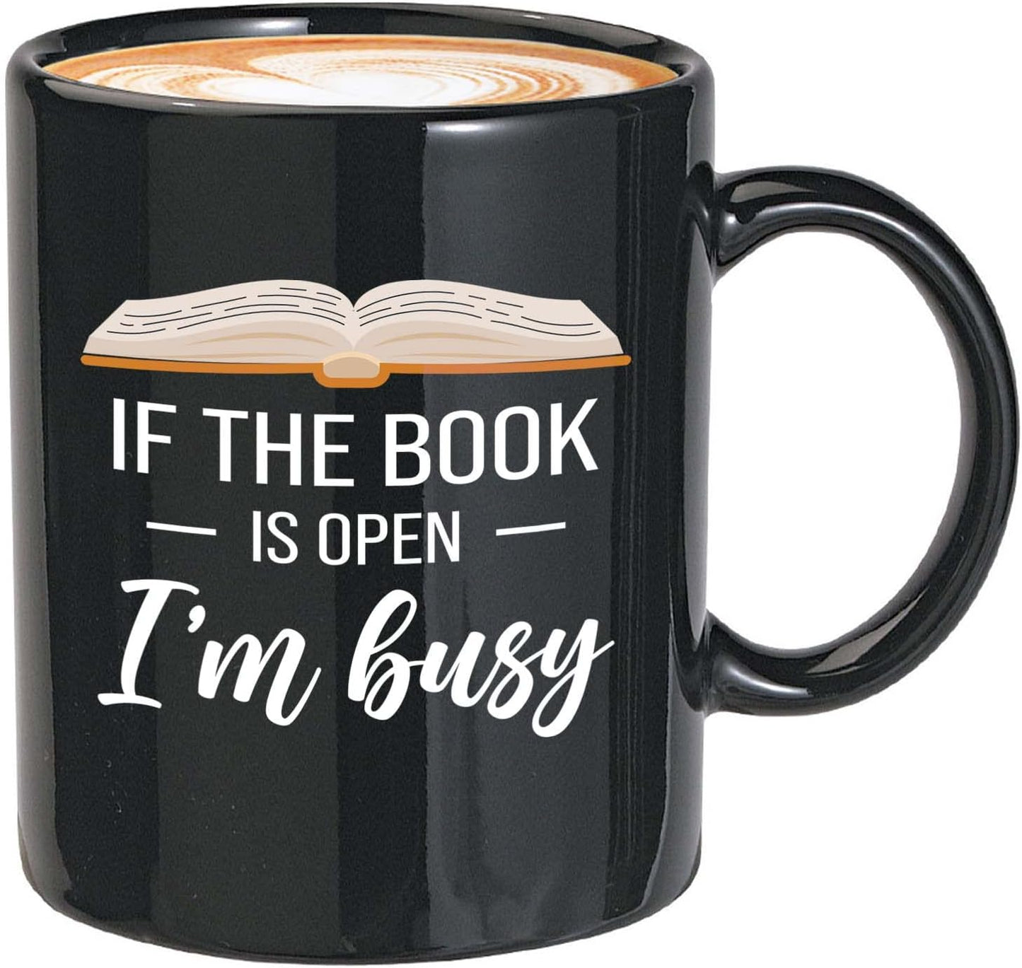 Bubble Hugs Book lovers Coffee Mug 11oz Black - If Book Open - Author Writer Library Library Editor Introvert Lovers Cat Chill Relax Bookworm Reading